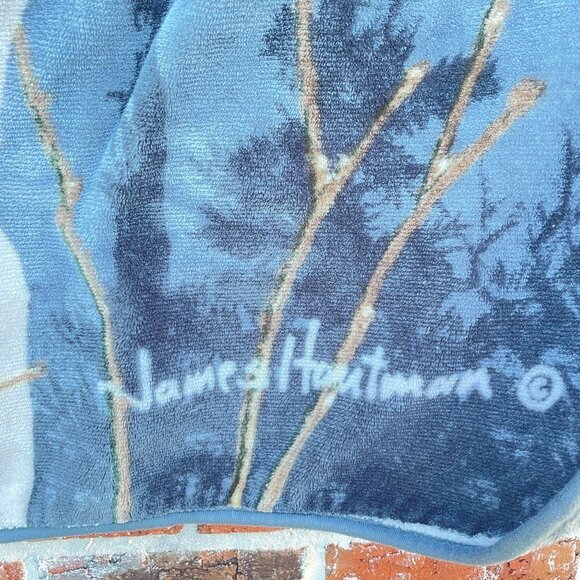 James Hautman 50" x 65" Howl At The Moon Fleece Wolf Throw Blanket Cabin Nature - Picture 4 of 8